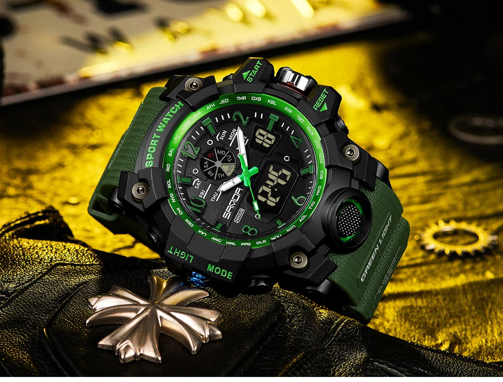 SANDA 3169 Top Brand Sports Men's Watches Military Quartz Watch Man Waterproof Wristwatch for Men Clock shock relogios masculino