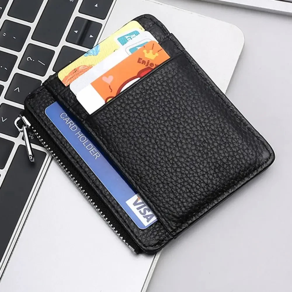 Universal Genuine Leather Card Case Multi-card Slot Ultra Thin Card Holder Simple Travel Card Organizer Men Women