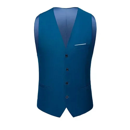 M-6XL Luxurious Fashion High-end Solid Color Men's Official Business Casual Suit Vest Groom Wedding Dress Party Male Waist Coat