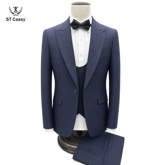 Turkish style man Suit 3 Piece set Jacket+vest+Pants Slim Fit Formal Office aLeisure Banquet Groomsman Set Groom's Wedding Dress