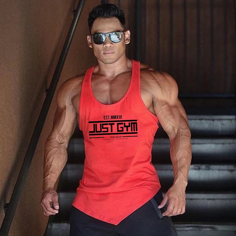 Mens Fitness Fashion Irregular Hem Vests Cotton Breathable Gym Bodybuilding Tank Tops Workout Muscle Casual Sleeveless Shirts