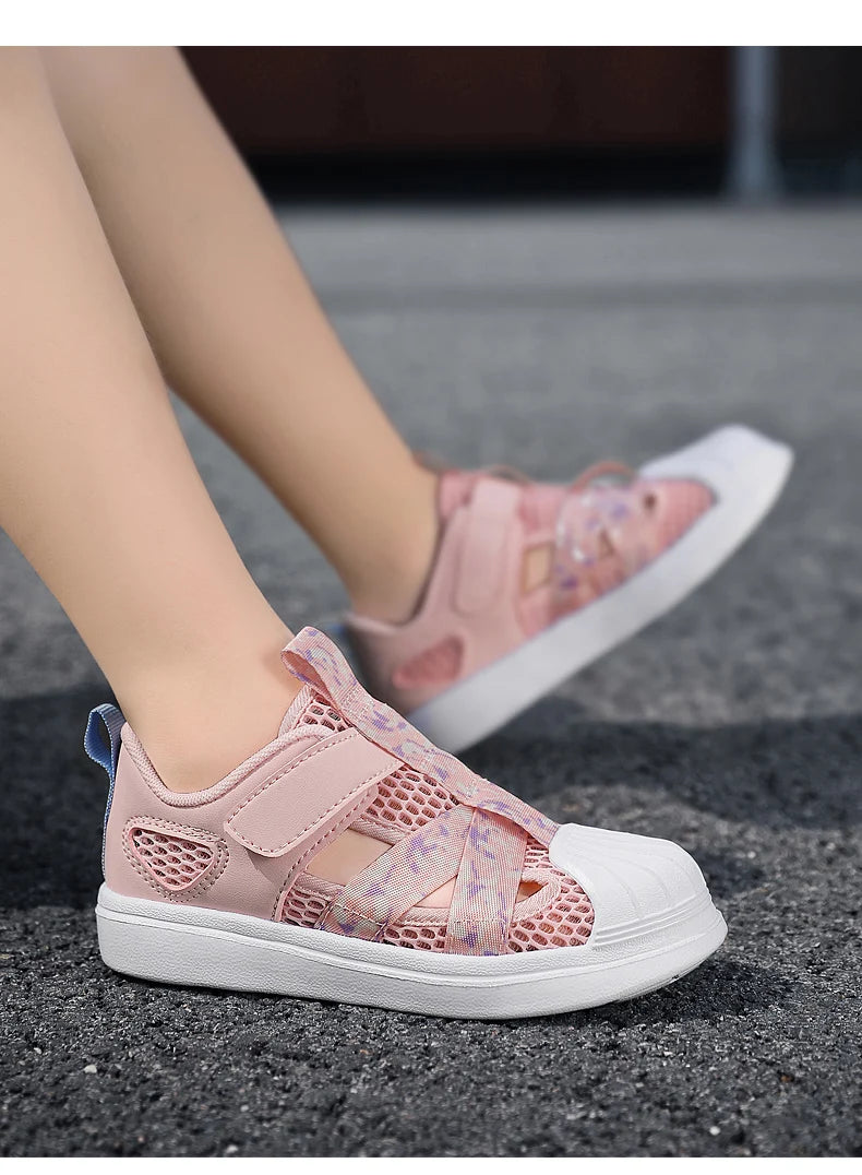 Kids Casual Shoes Girls Design Breathable Lightweight Sneakers for Walking Running Non-Slip Children Sneakers