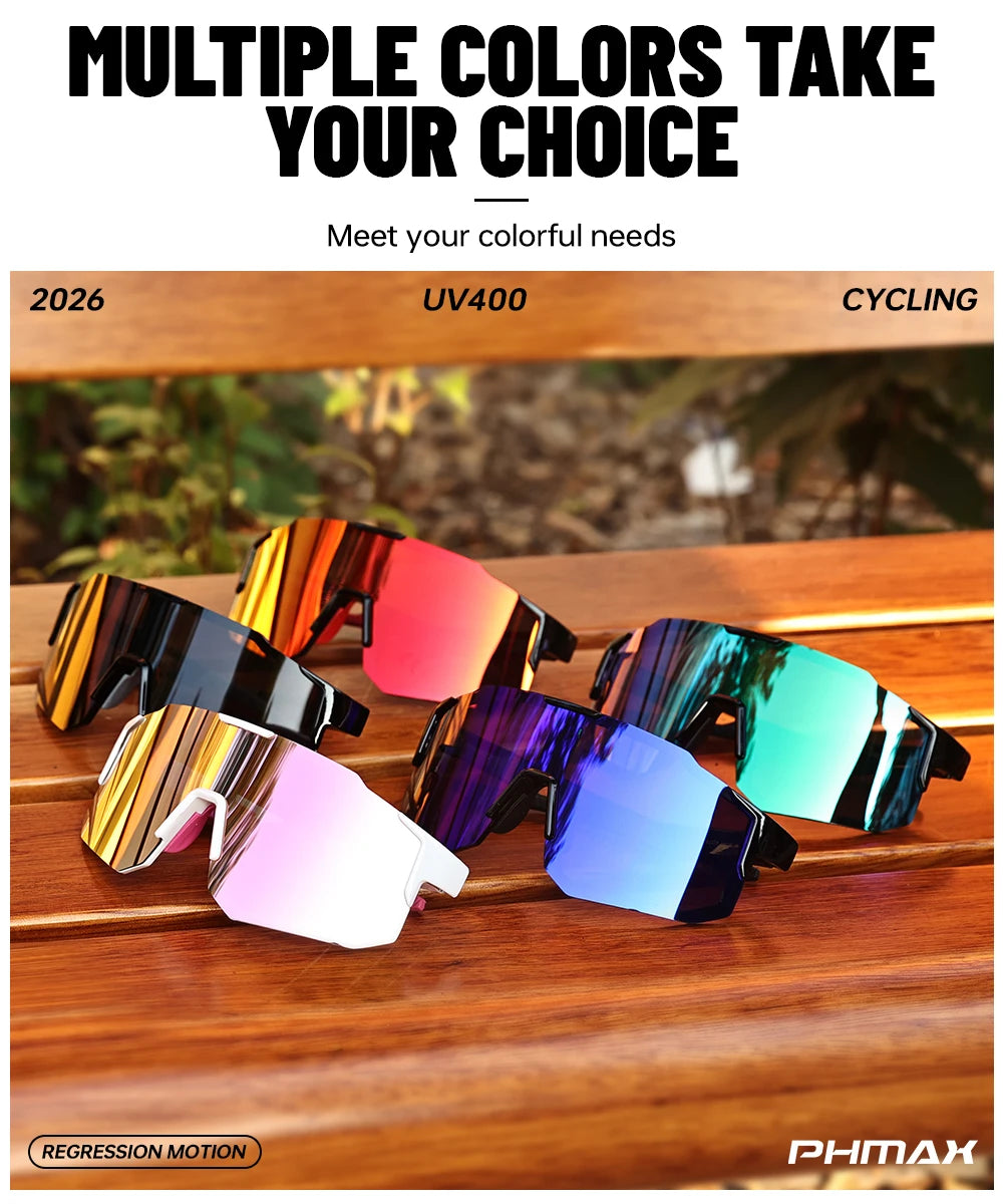 PHMAX Polarized Cycling Glasses Men's Woman Bike Bicycle Polarized Sunglasses 2026 MTB Road Racing Lightweight Flexible Goggle