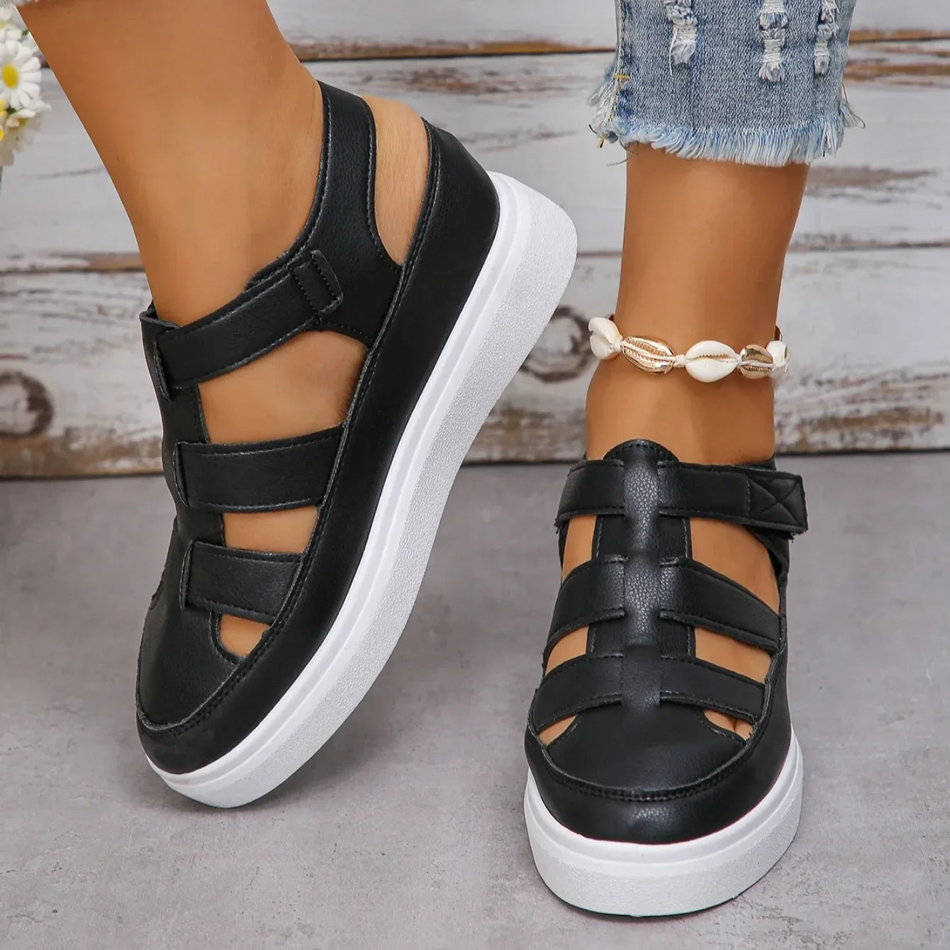Women Sandals New Summer Wedges Heels Platform Sandals Women Hollow Out Gladiator Sandals Breathable Thick Sole Shoes for Women