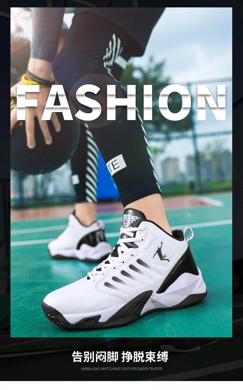 Men's Basketball Shoes Breathable Cushioning Non-Slip Wearable Runing Shoes Gym Training Athletic Basketball Sneakers for Women