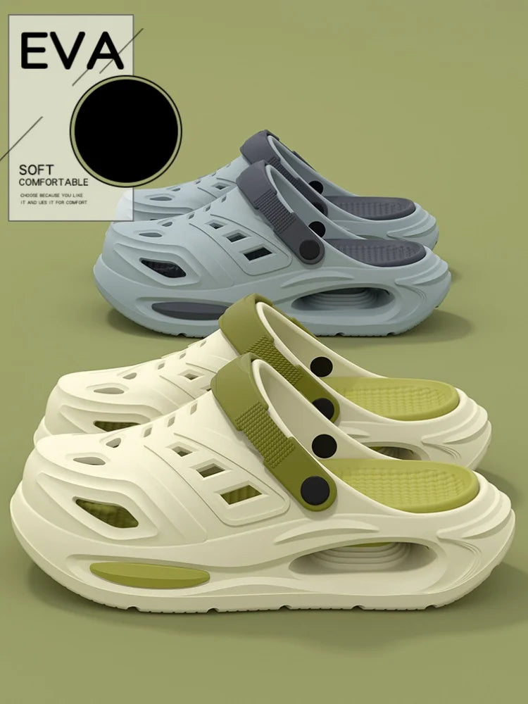 Men’s Arch-Support Sandals, Perforated, for Summer Outdoor Use, Comfortable for Long Hours on Your Feet