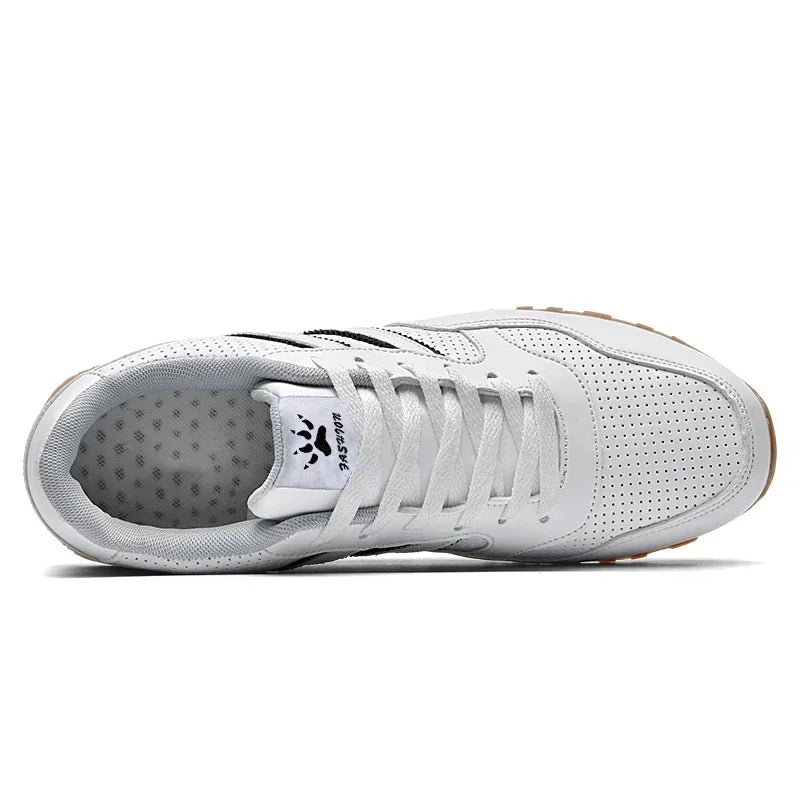 2024 Men Classical Running Shoes Lightweight Leather Outdoor Casual Sneakers Men Comfortable Sport Breathable Flat Jogging Shoes