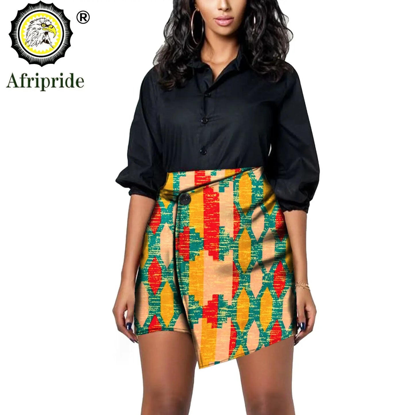 African Print Short Mini Skirts Women Summer Ruffle High Waist Skirt Ladies Streetwear Slim Bottoms African Clothes S2127006