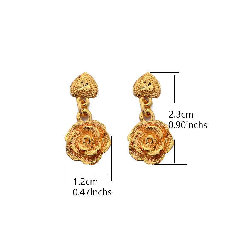 Ethiopian Gold Color Earrings For Woman African Fashion Wedding Bridal Party Wife Earrings Jewelry New