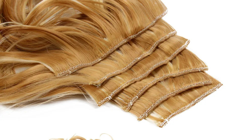 22 Inches Synthetic Long Straight Hairstyle 16 Clips 6Pcs/Set Hair Extensions Blonde Black Hairpieces Heat Resistant For Women
