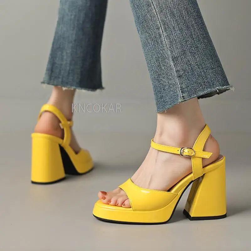 2023 Summer New Shoes Woman Brand Women's Platform Shoes Fashion Comfortable Thick Sole Sandals Square High Heels
