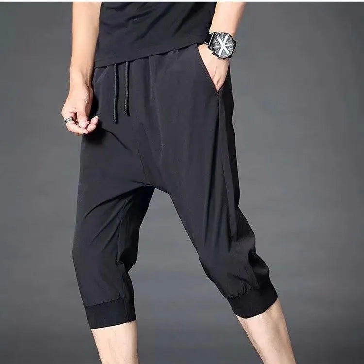 2026 Summer New Leggings Men's Casual Pants Sports Pants Thin Loose Cropped Pants