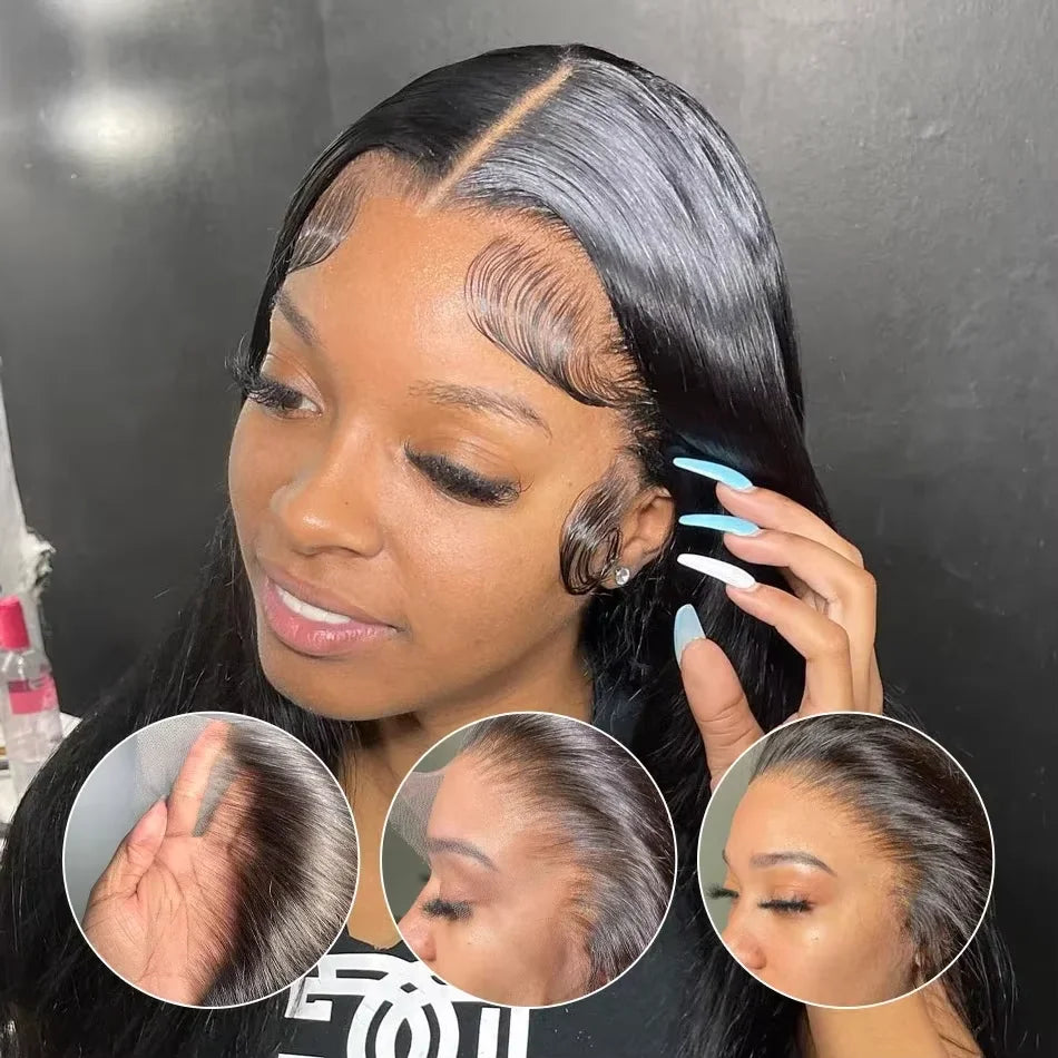 HD Bone Straight 13x6 13x4 Lace Front Human Hair Wig Transparent Brazilian Remy 36 Inch Human Hair Lace Frontal Wig For Women