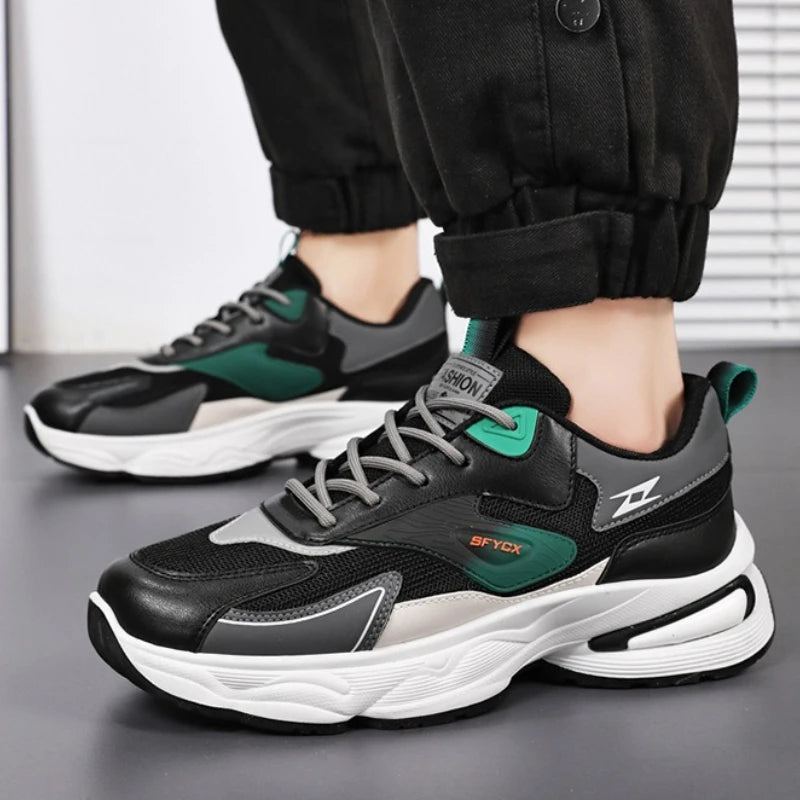 Fashion Men's Shoes Non Slip Platform Shoes Lace Up Mesh Outdoor Man Running Shoes High Quality Breathable Men Sneakers New 2025