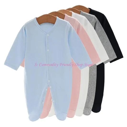 85AE 3PCS Infant Romper Set Cotton Breathable Jumpsuit with Warm Hat and Mittens, Elastic Bonnet Caps & Gloves Baby Outfit