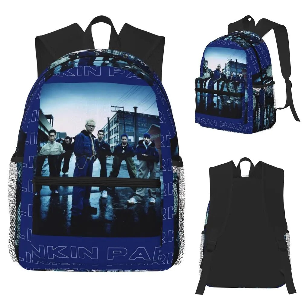 L-Linkin-S P-Park-S Band Student Backpack School Bag Hiking Travel Daypack for Boys Girls Fashion Bookbag Shoulder Bags