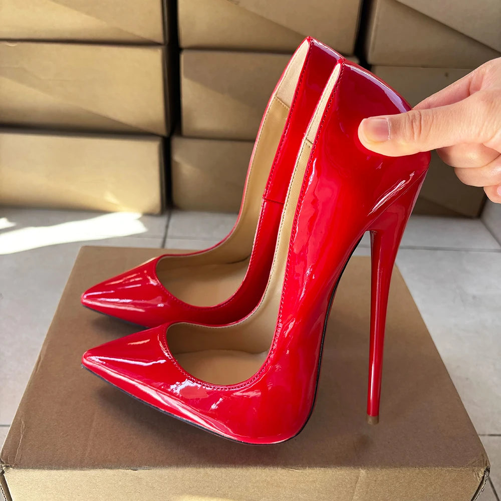 2026 Newly Black 16cm Ultra High Heels SEXY Suede Woman Pumps Slip on Pointed toe Flock Photograph T-stage Show Unisex Shoes