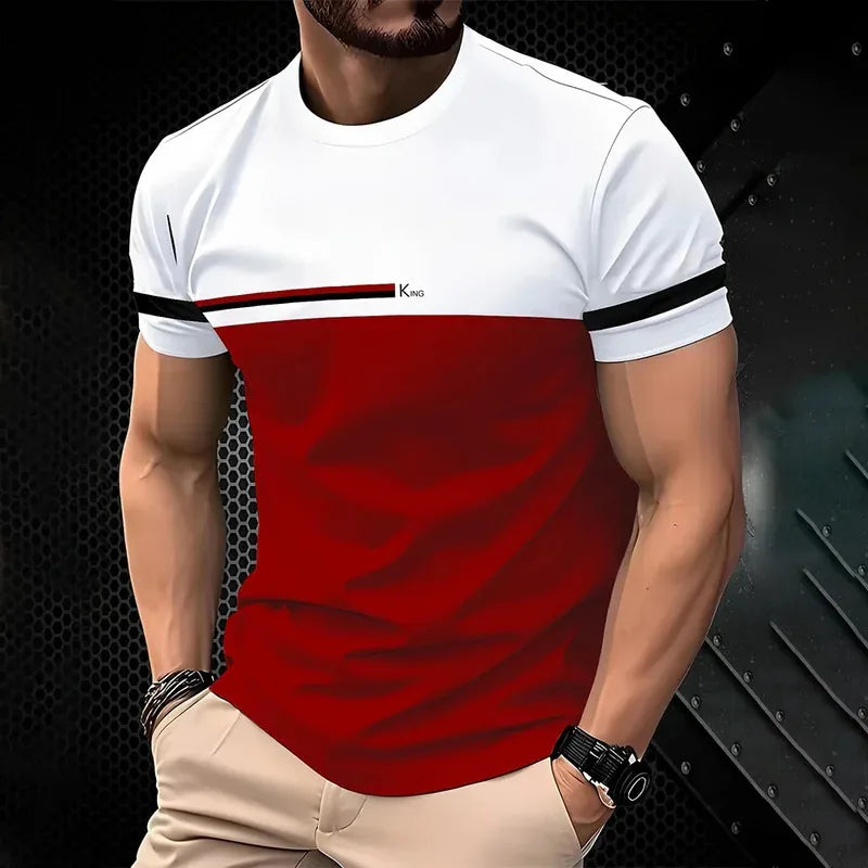 In the summer of 2025, men's casual T-shirts are added with simple O-neck short-sleeved outdoor clothing and breathable 3d print