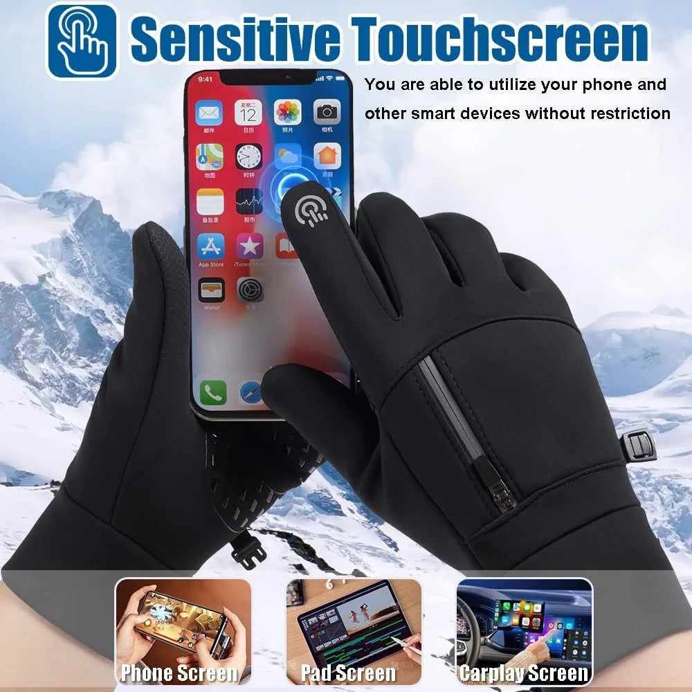 Winter Gloves for Men Women-Waterproof Thermal Glove for Cold Weather,Warm Gloves for Cycling,Snow,Touchscreen Finger BAZAARHUBO