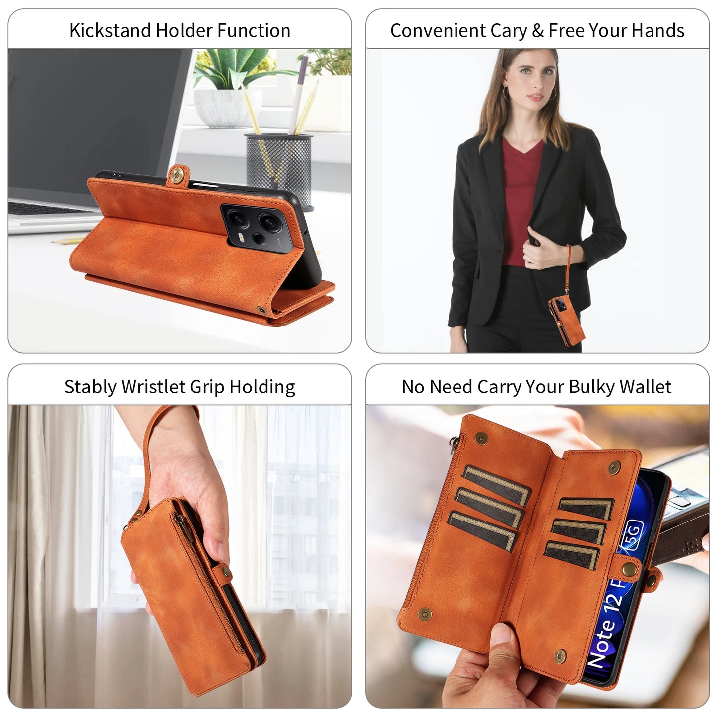 For Xiaomi Redmi Note 15 14 13 15C Poco X7 Pro F5 12 13C 14C 13T 15T Plus 5g Cases 4g Leather Wallet Card Holder Flip Phone Bags