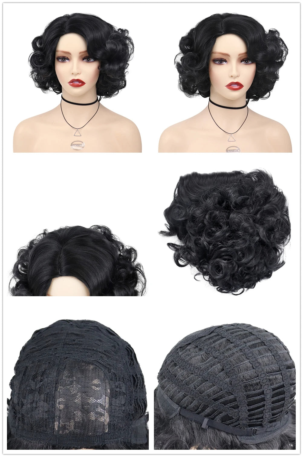 GNIMEGIL Synthetic Cosplay Wig Short Curly Hair Platinum Blonde Wigs for White Women Fluffy Curls Flip 60s Gatsby Hairstyle Wigs