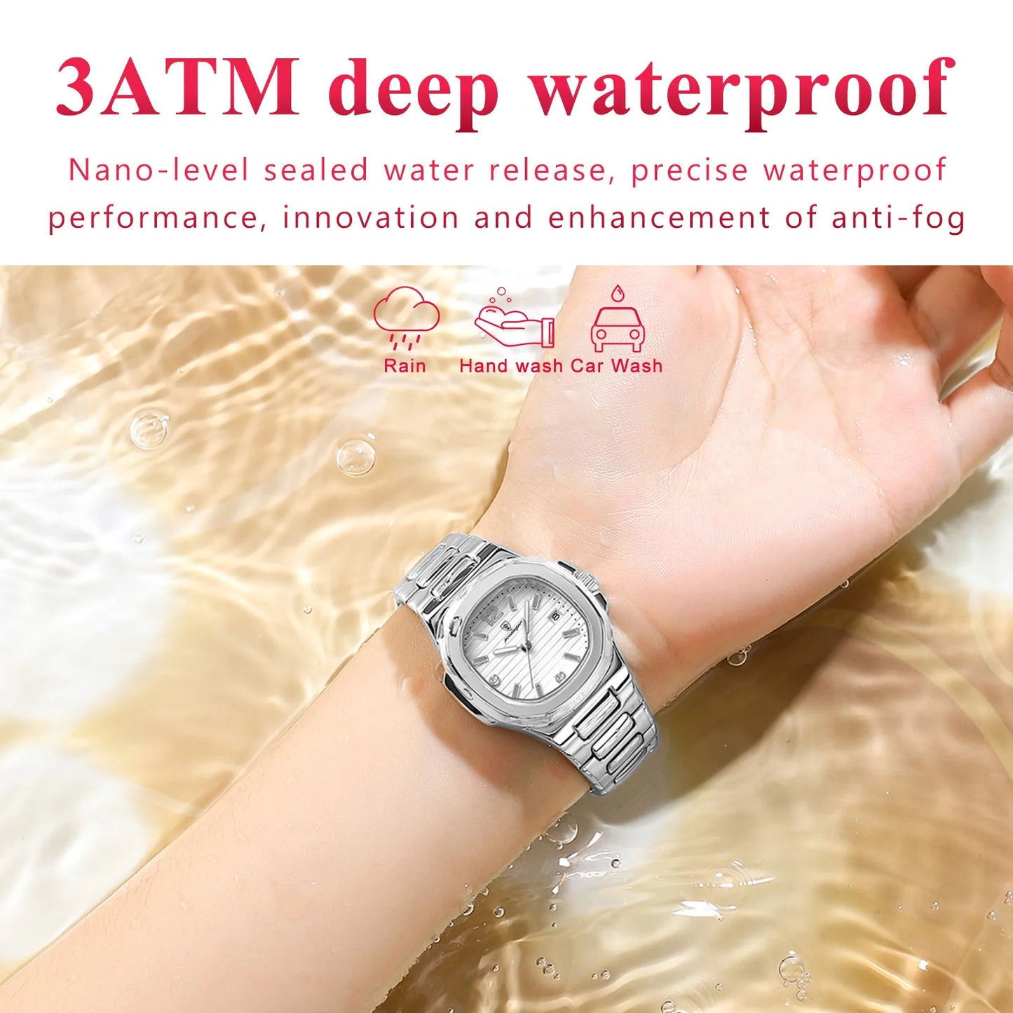 POEDAGAR Casual Fashion Ladies Wristwatch Luminous Waterproof Date Woman Watch Luxury Quartz Square Women's Watches Reloj Hombre