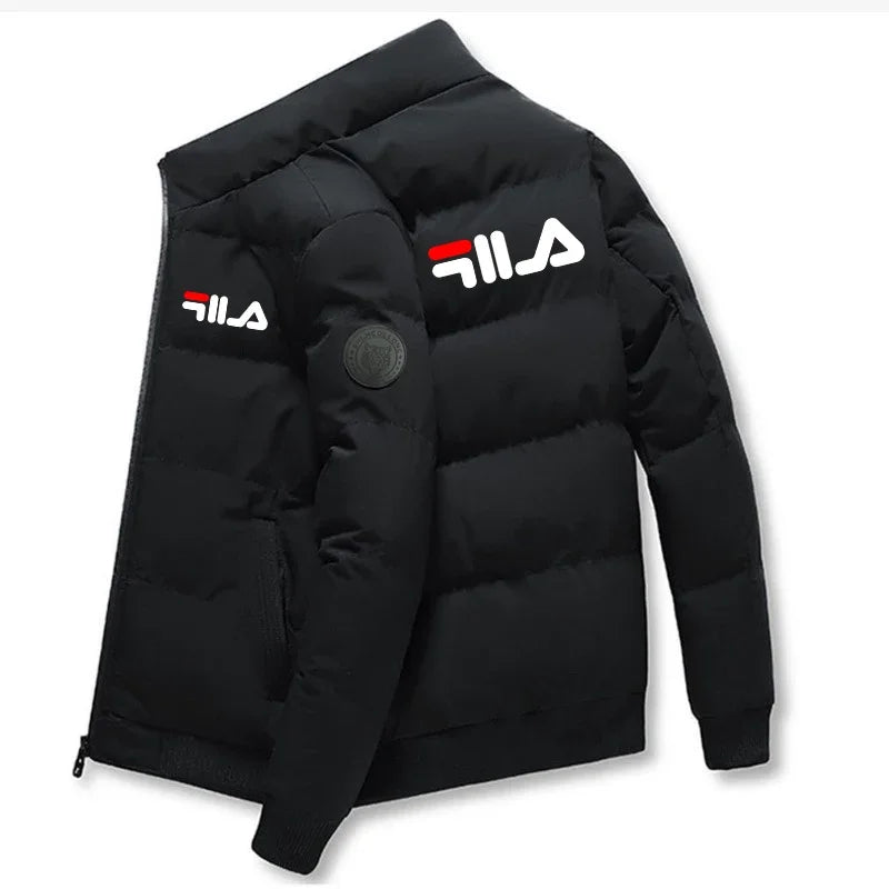 New men's short cotton-padded jacket for autumn and winter 2025, outdoor fashionable stand-up collar jogging men's clothing
