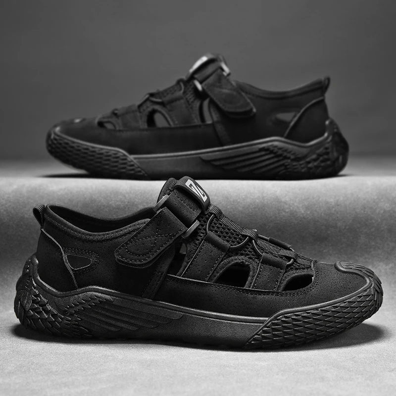Large Size Sandals for Men, New Summer Style, Trendy, Versatile, Casual Sports Sandals, Soft-Soled Hollow Beach Shoes for Men