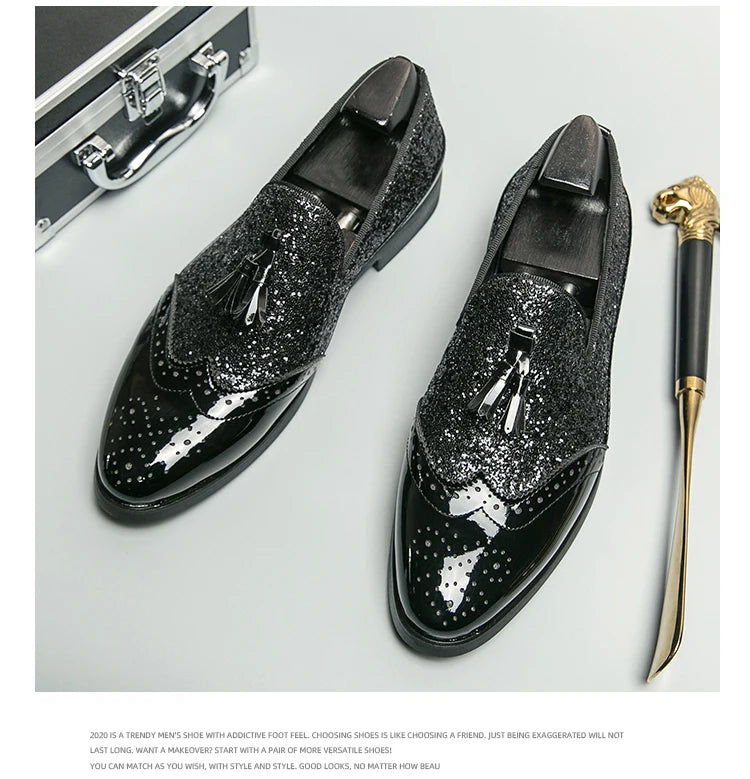 Business Dress Shoes Men's Oxfords Genuine Leather Pointy Toe Lace Up High Quality Office Wedding Formal Shoes For Men Black