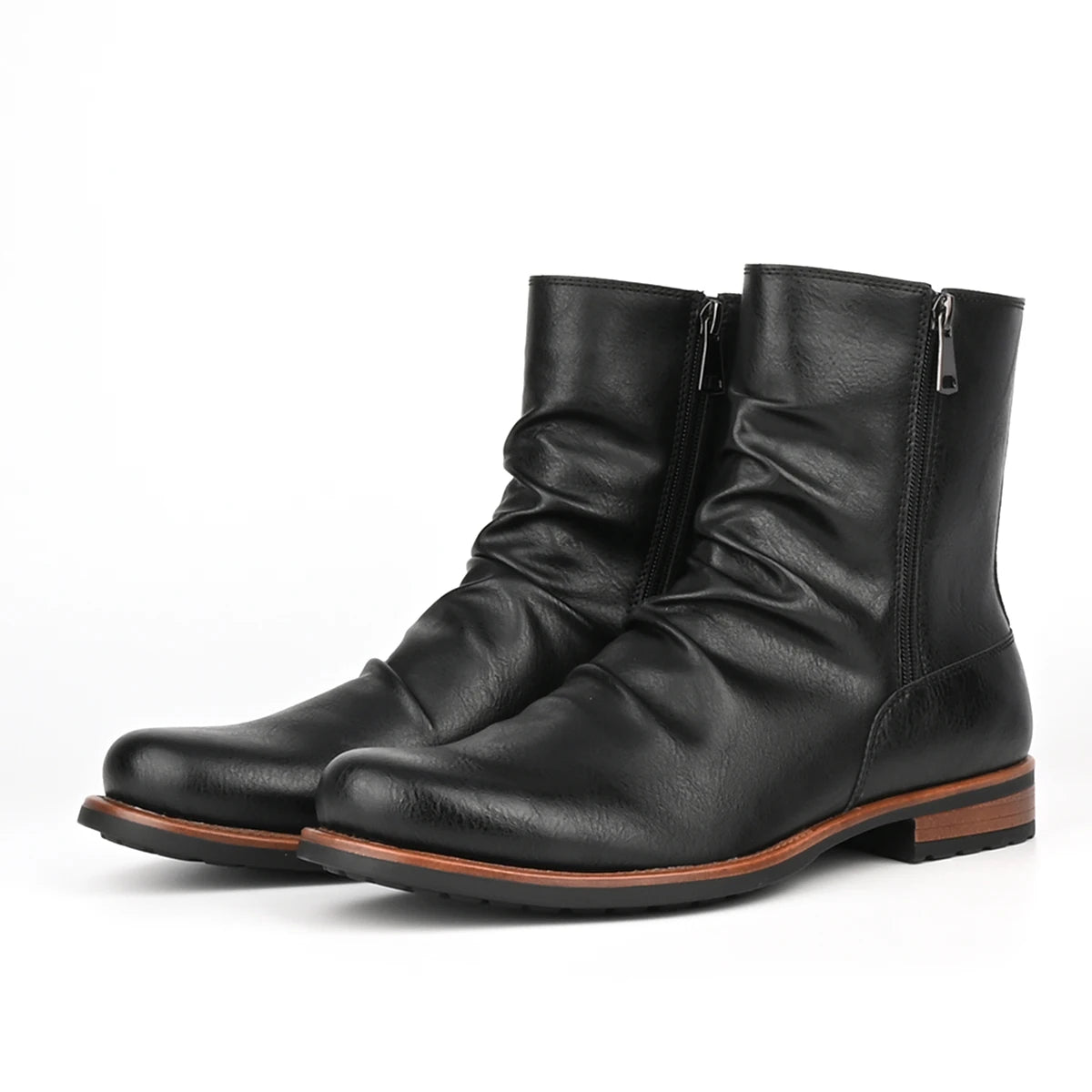 Men's British Style Low-Heeled Retro Boots for Everyday Casual Wear