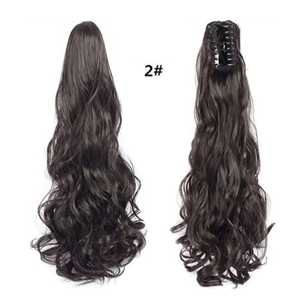 Tereshar Synthetic Ponytail Extension Claw Ponytail Extension Wavy Curly pony tails hair extensions Fake Hair Pieces for Women