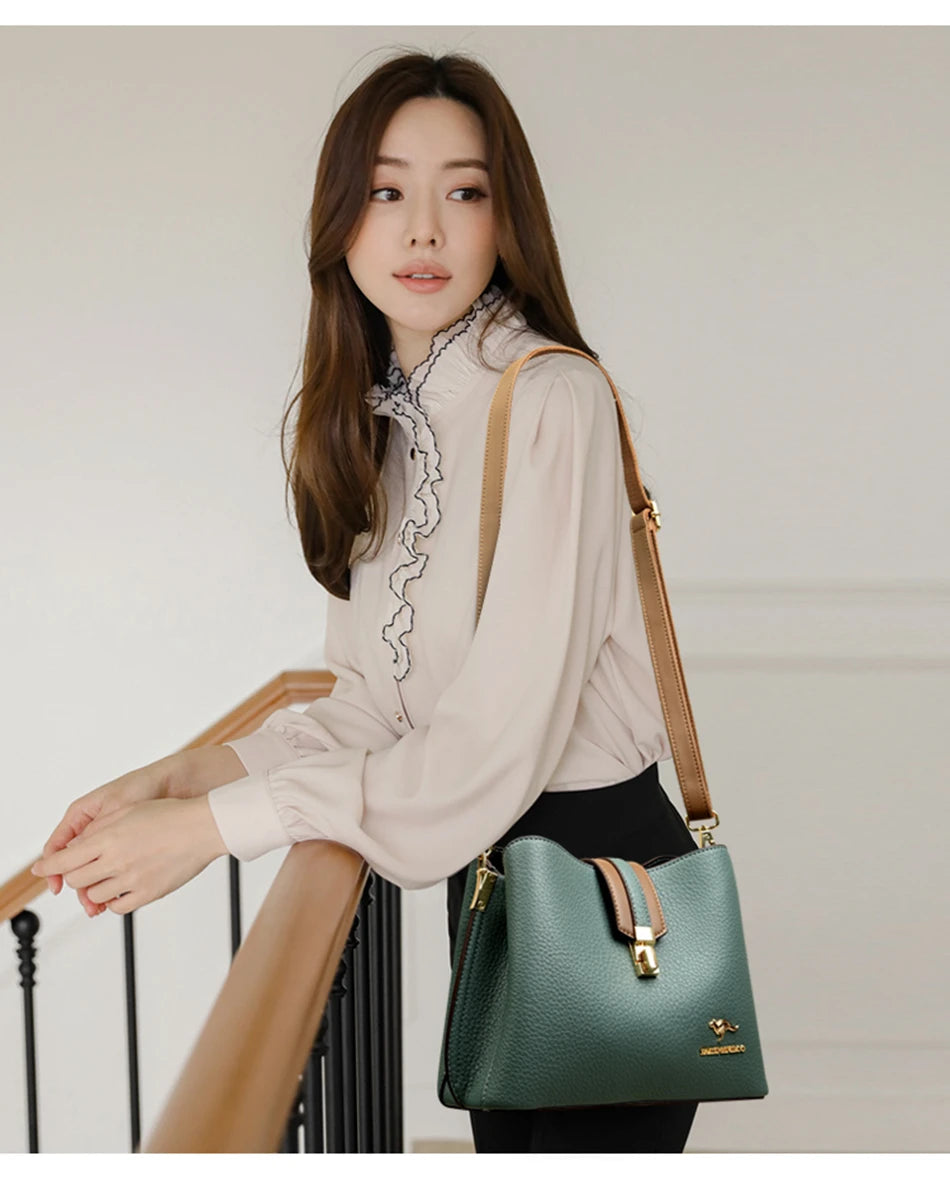 Women Bags Designer Handbags Casual Leather Cowhide High Capacity Shoulder Crossbody Bags for Women 2022 The New Luxury Handbags