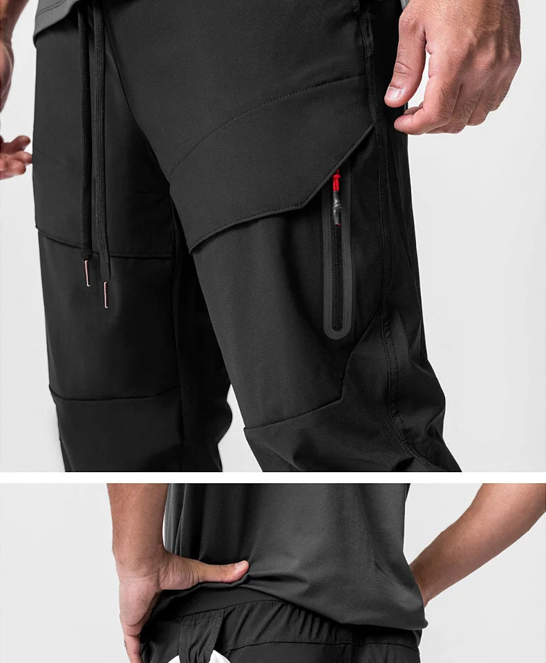 Mens Summer Quick Dry Streetwear Trousers Man Running Joggers Pants Sweatpants Bodybuilding Sports Compression Trackpants