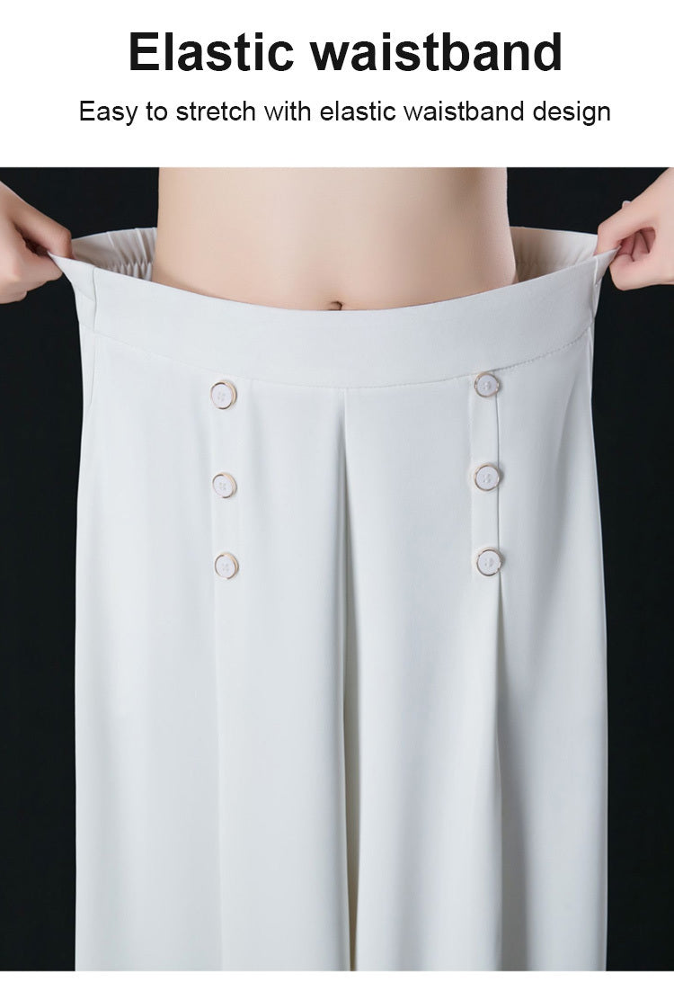 Women's Nine Loose Skirt Pants Draped Wide Leg Pants Spring Cool High Waist Slim Fashion Big Leg Pants Street Lounge Trousers