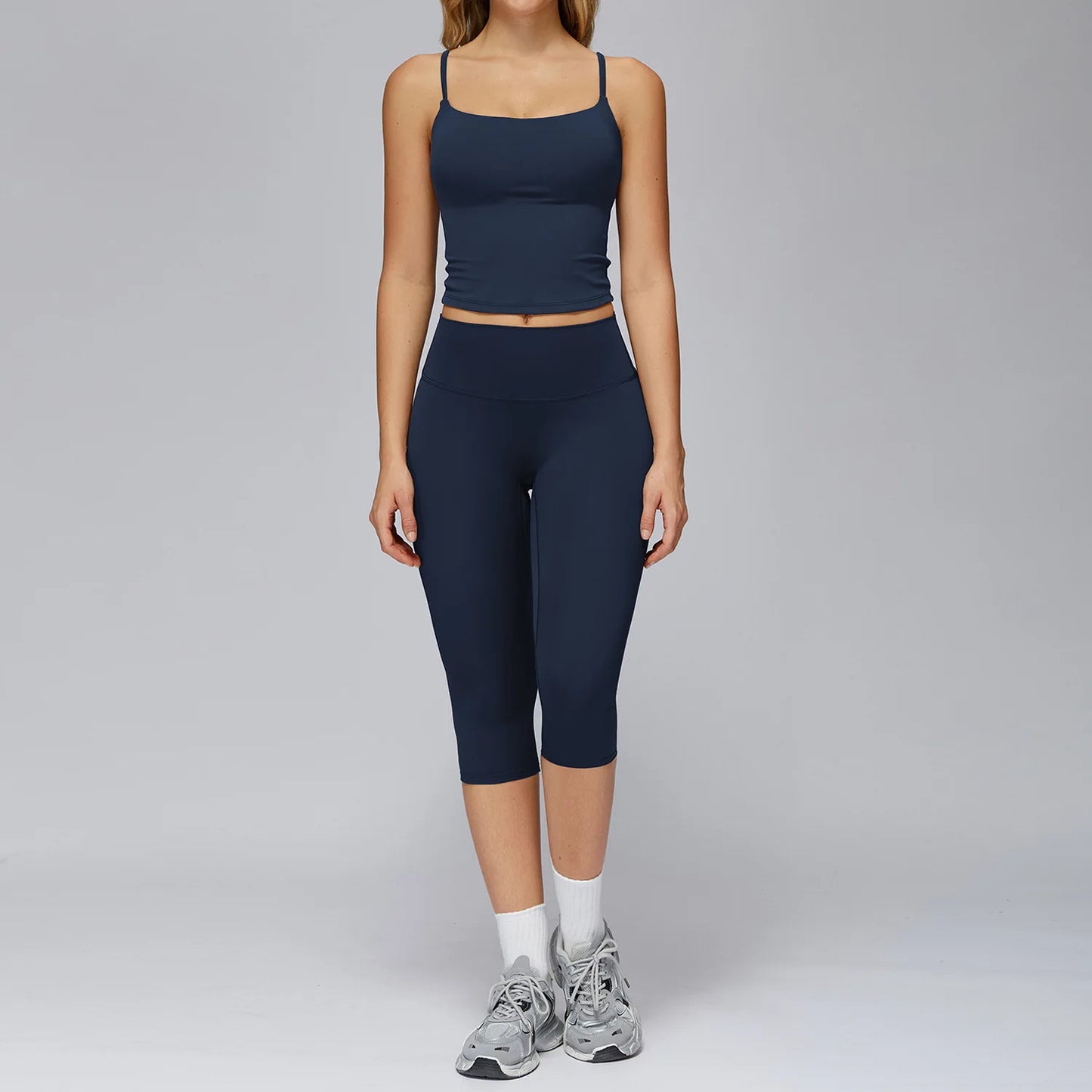 Yoga Set 2PCS Women Sportswear Workout Clothes Seamless Athletic Wear Gym Legging Fitness Bra Crop Top Long Sleeve Sports Suits