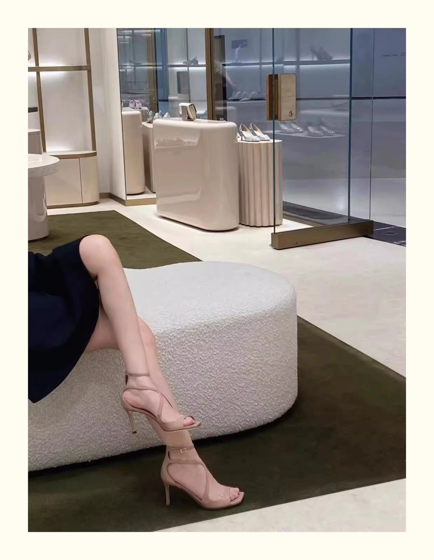 2025 European and American Women's New Square Toe Sandals Summer Nude Patent Leather Stiletto Sexy High Heels