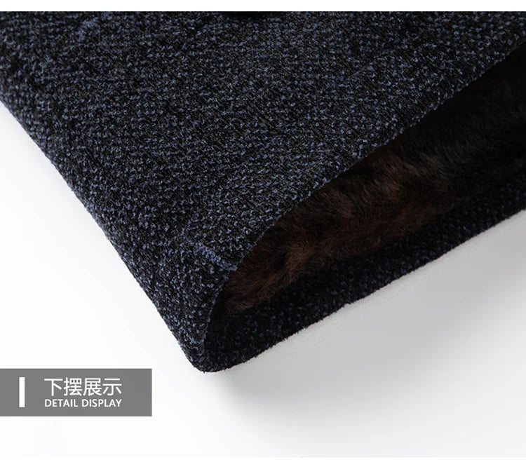 2026 Men Woolen Coats Men's business Casual Trench Coat Winter Coat with wool inner Man Autumn and Winter Wool Coat for Men