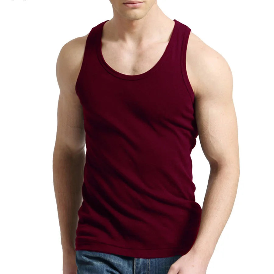 Tank Tops Men Fitness Cool Summer 100% Cotton Vest Male Sleeveless Tops Gym Slim Casual Undershirt Mens Gift 10 Colors 1PCS