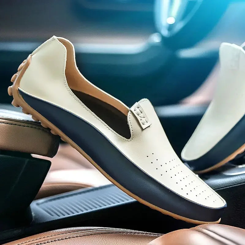 Moccasin Men's Leather Shoes Soft Casual Comfortable Male Shoe High Quality Fashion In Promotion Cheap Clearance Korean Style