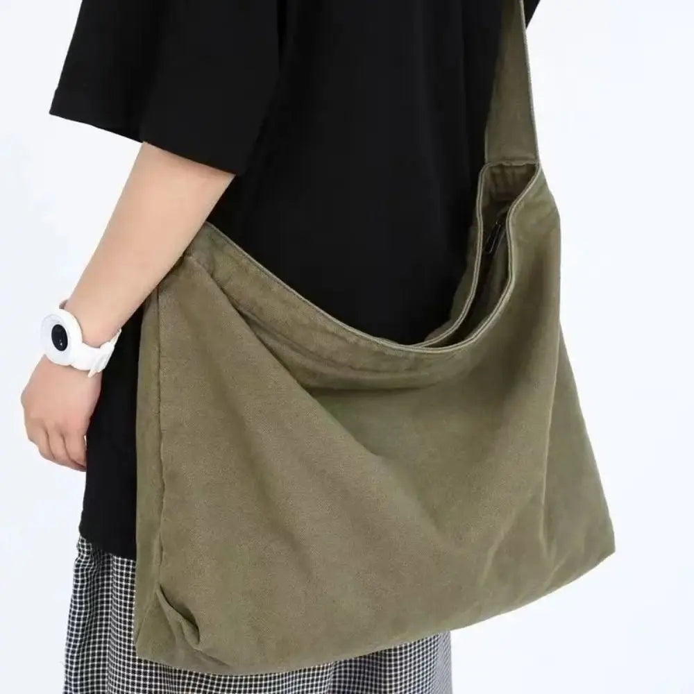 Retro Canvas Shoulder Bag Large Capacity Multi-purpose Messenger Bag Travel Tote Bag Woman Men