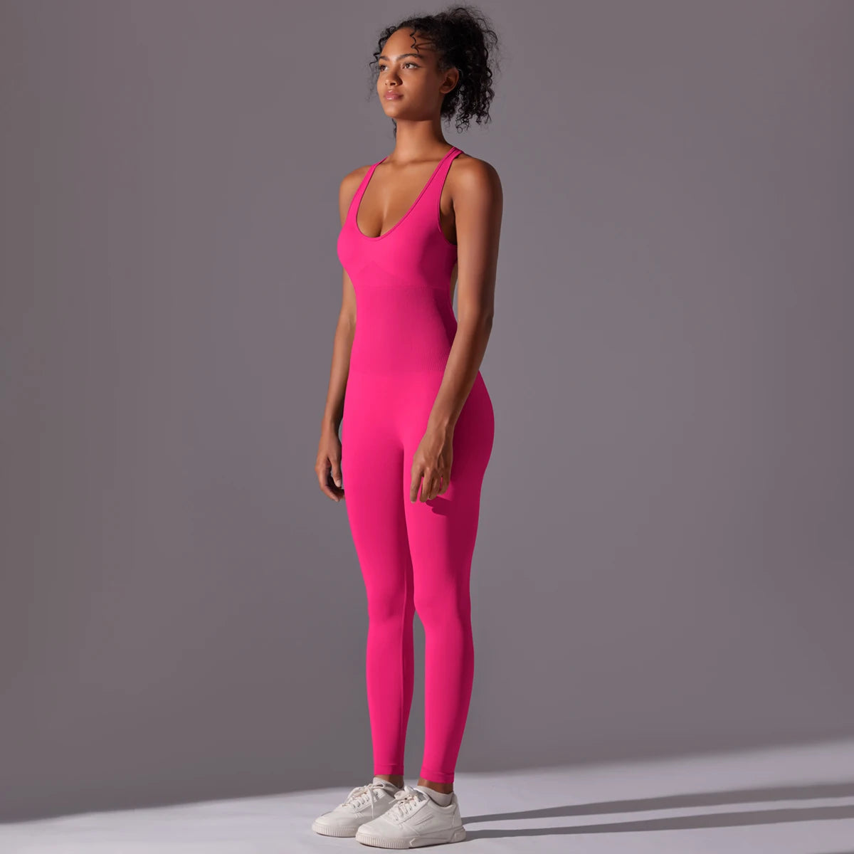 Sexy Back V Jumpsuit Gym Set Women Training Yoga Suit Sportswear Women Sports Jumpsuit Fitness Rompers Stretch Workout Bodysuits
