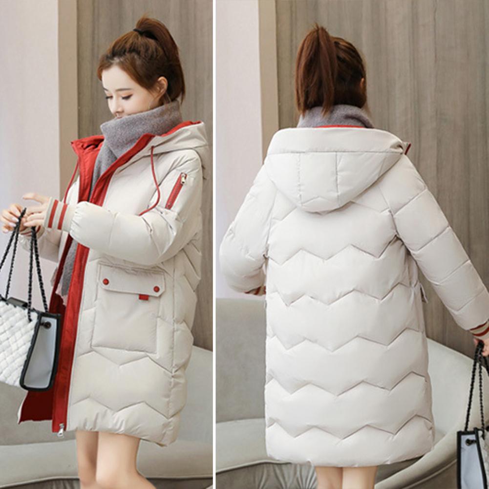 Women Long Hooded Down Cotton Coat Winter Thick Warm Parka Jacket