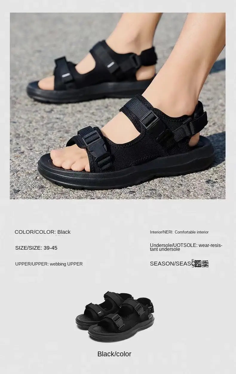A Pair of New Men's Sandals, Summer Style, Far-Moving, Fashionable, Wear-Resistant, Sand-Resistant, Casual and Versatile Beach Shoes