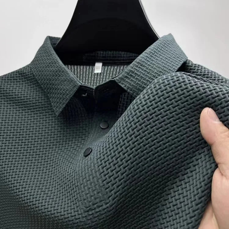 2023 M-4XL Summer New Men's Short Sleeve T-shirt Cool and Breathable POLO Shirt Business Casual Sweat-absorbing Top