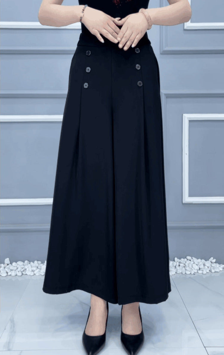Women's Nine Loose Skirt Pants Draped Wide Leg Pants Spring Cool High Waist Slim Fashion Big Leg Pants Street Lounge Trousers