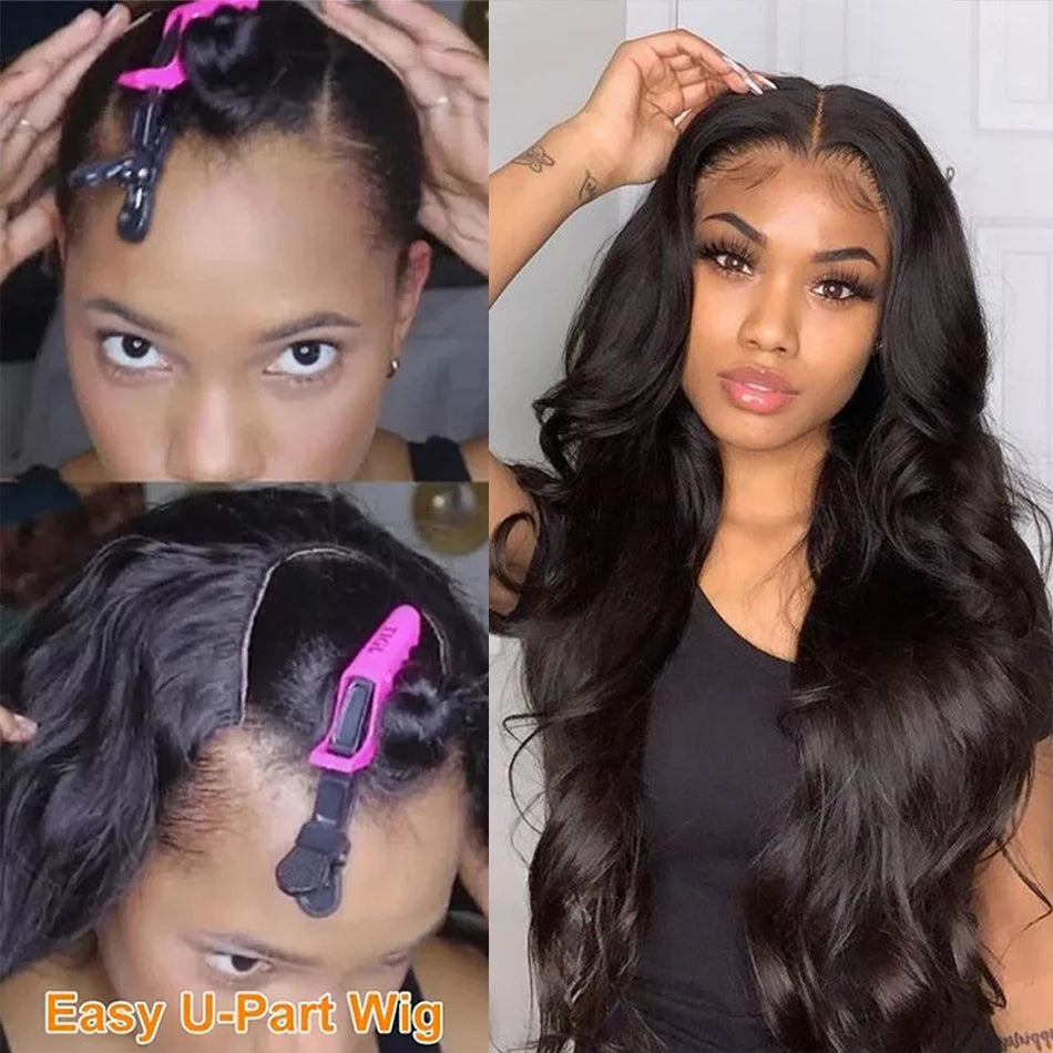 V Part Wig Human Hair Body Wave Upgrade No Leave Out Glueless Wigs U Part Shape Wig For Women Pre Plucked Remy Hair Daily 200%