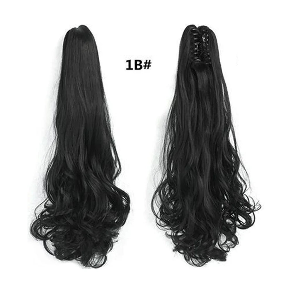 Tereshar Synthetic Ponytail Extension Claw Ponytail Extension Wavy Curly pony tails hair extensions Fake Hair Pieces for Women