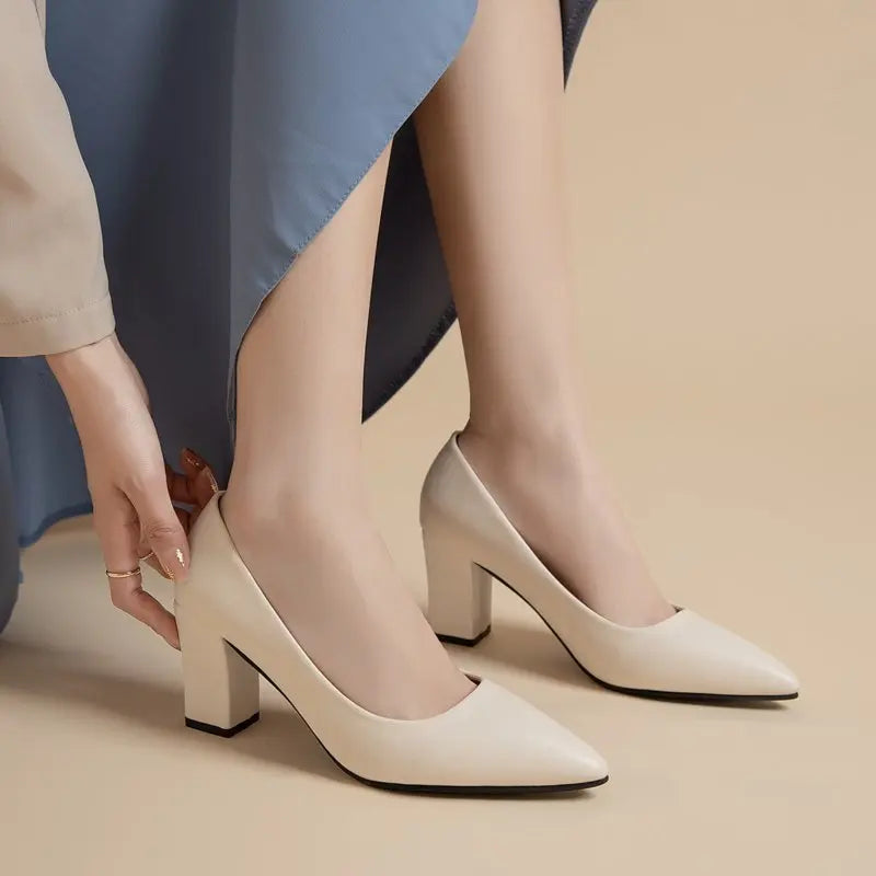 New High Heel Shoes Pointed Shallow Mouth Thin Heel Platform High Heels Fashion Elegant Patent Leather Women Shoes