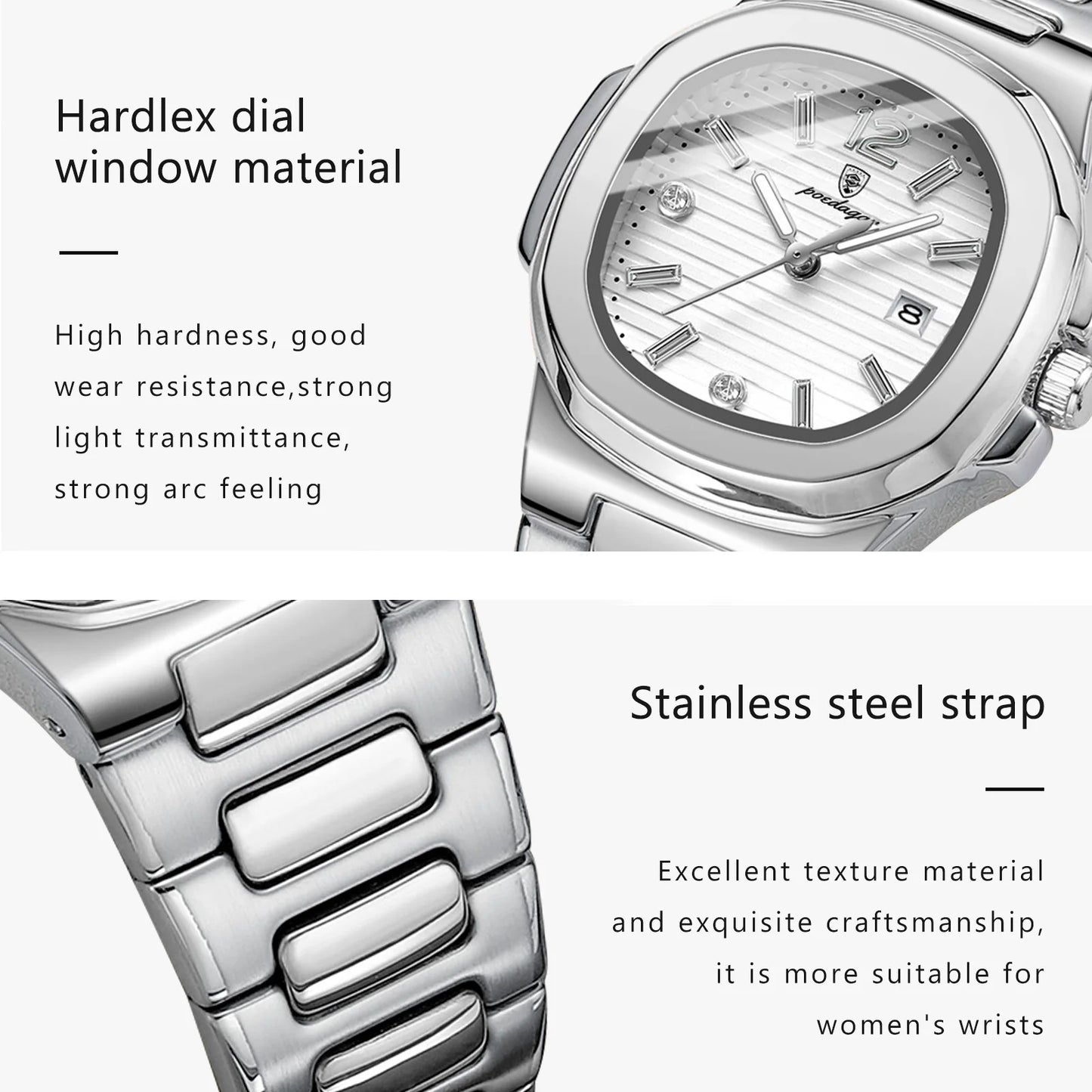 POEDAGAR Casual Fashion Ladies Wristwatch Luminous Waterproof Date Woman Watch Luxury Quartz Square Women's Watches Reloj Hombre