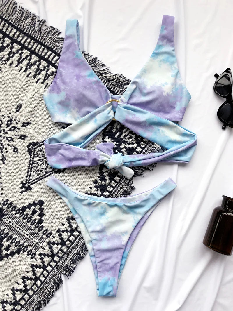 Sexy Swimwear Bikini for Women Solid Bandage V-neck Bathing suit Women's Swimsuit Mini Bikini Set Summer Swim Beachwear